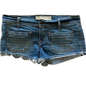 Abercrombie & Fitch Womens Distressed Front Patch Pocket Cutoff Jean Sho…